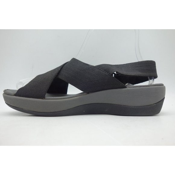 Clarks Black Stretch Strap Casual Adjustable Sandals Shoes Women's 6 M - Picture 5 of 10